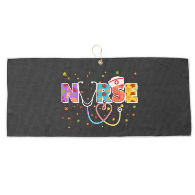 Cute Autumn Fall Patterns Nurse Large Microfiber Waffle Golf Towel