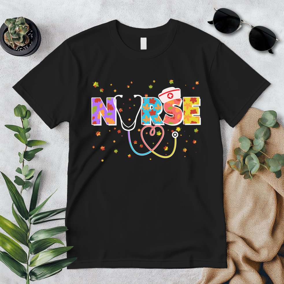 Cute Autumn Fall Patterns Nurse Premium T-Shirt