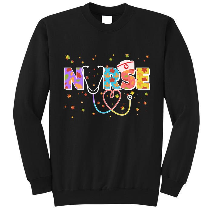 Cute Autumn Fall Patterns Nurse Tall Sweatshirt