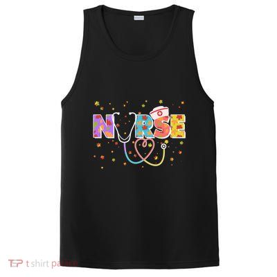Cute Autumn Fall Patterns Nurse PosiCharge Competitor Tank