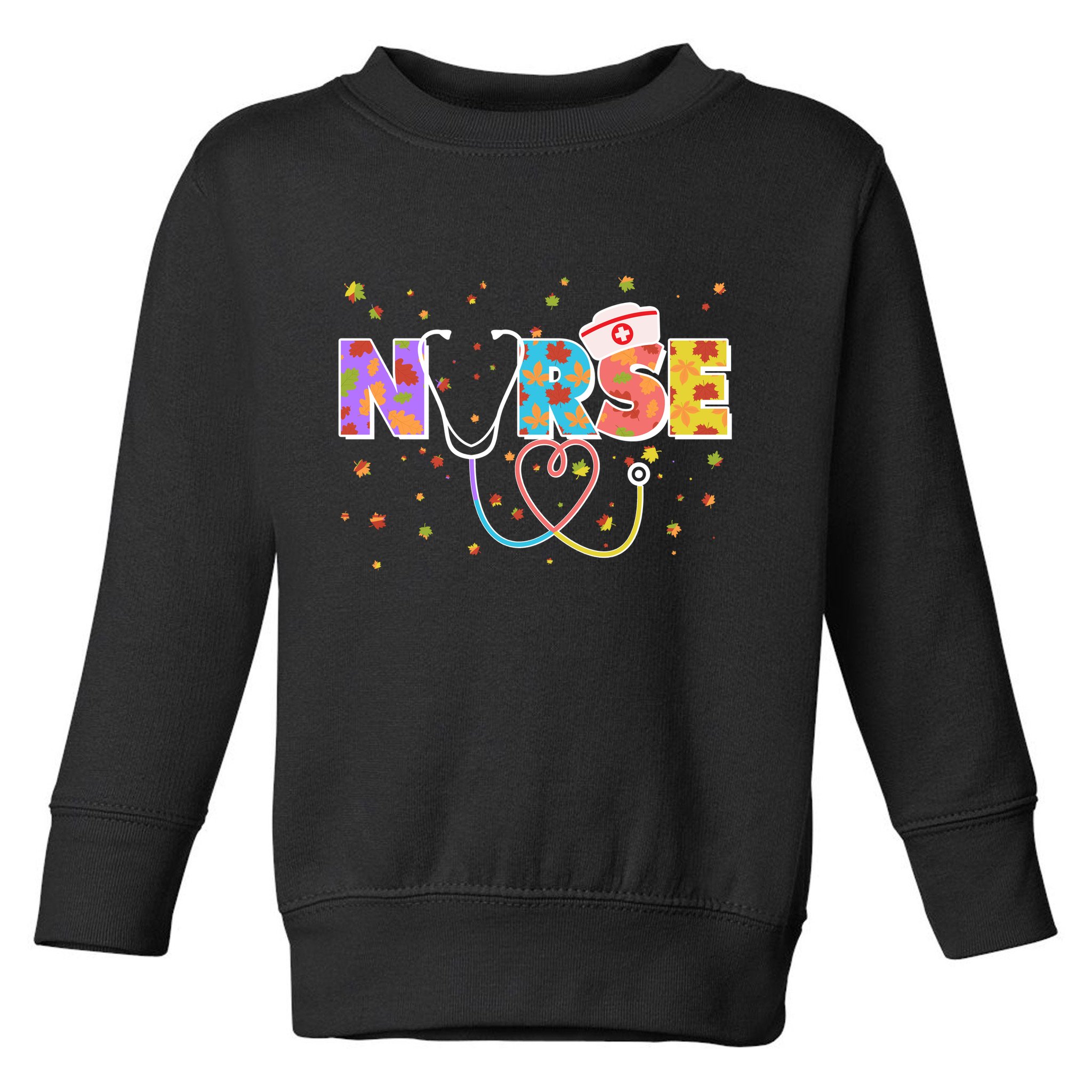 Cute Autumn Fall Patterns Nurse Toddler Sweatshirt