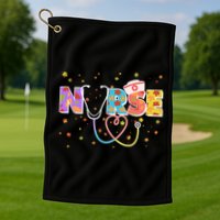 Cute Autumn Fall Patterns Nurse Golf Towel