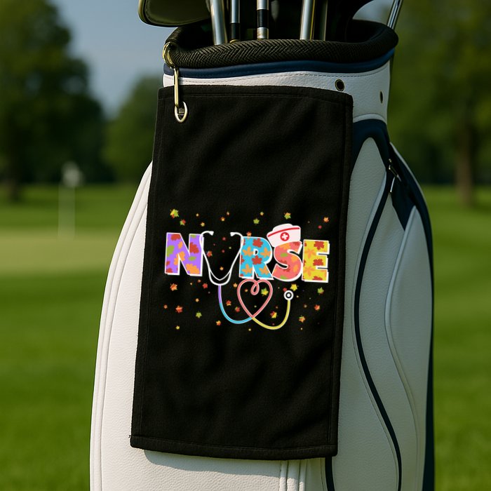 Cute Autumn Fall Patterns Nurse Golf Towel