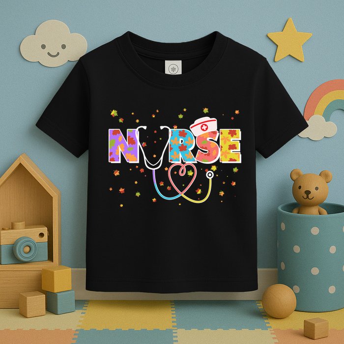 Cute Autumn Fall Patterns Nurse Toddler T-Shirt