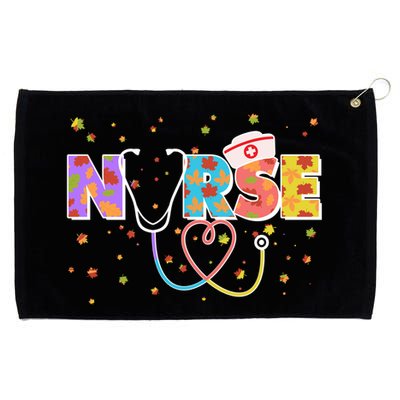 Cute Autumn Fall Patterns Nurse Grommeted Golf Towel