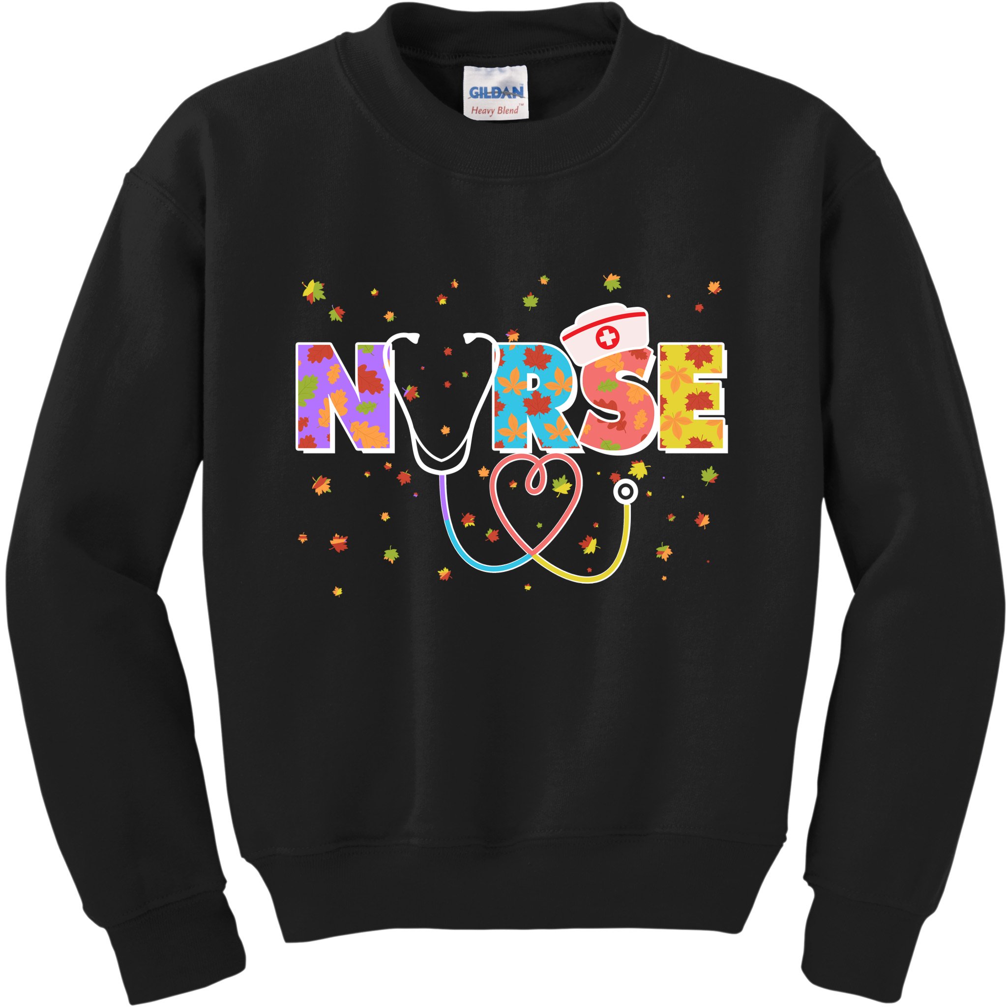 Cute Autumn Fall Patterns Nurse Kids Sweatshirt