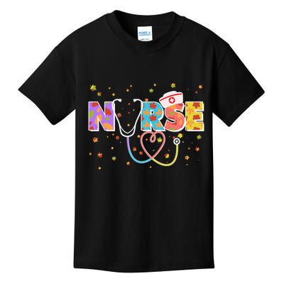 Cute Autumn Fall Patterns Nurse Kids T-Shirt