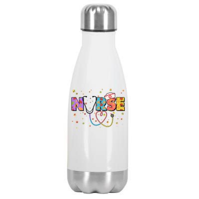 Cute Autumn Fall Patterns Nurse Stainless Steel Insulated Water Bottle