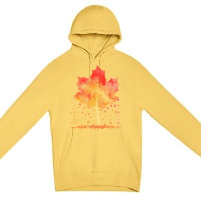 Cute Autumn Maple Leaf Tree Premium Pullover Hoodie