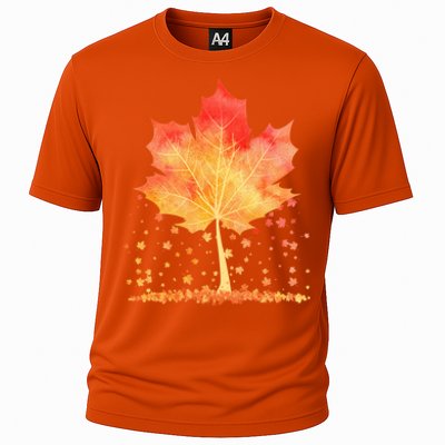 Cute Autumn Maple Leaf Tree Cooling Performance Crew T-Shirt