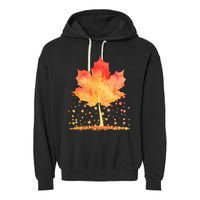 Cute Autumn Maple Leaf Tree Garment-Dyed Fleece Hoodie