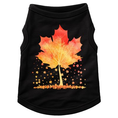 Cute Autumn Maple Leaf Tree Doggie Tank