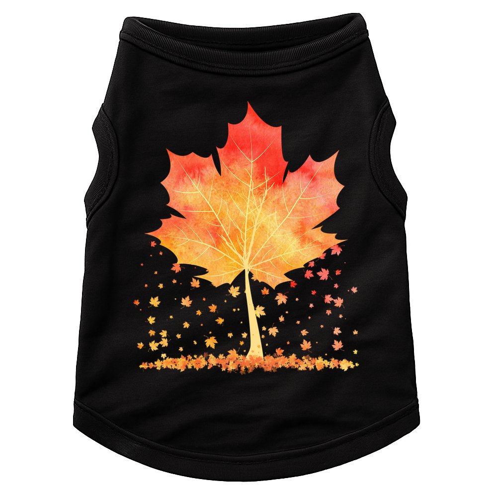 Cute Autumn Maple Leaf Tree Doggie Tank
