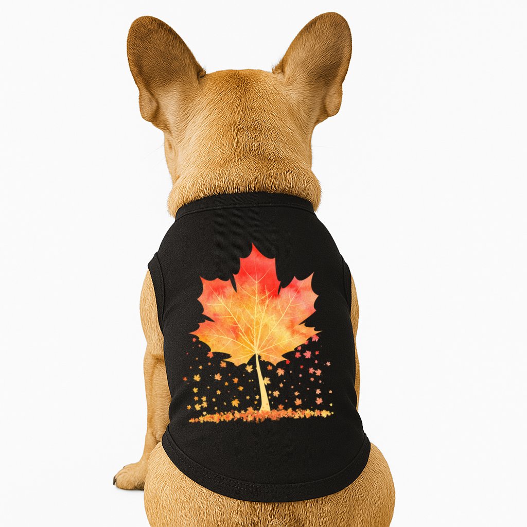 Cute Autumn Maple Leaf Tree Doggie Tank