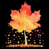Cute Autumn Maple Leaf Tree Tall T-Shirt