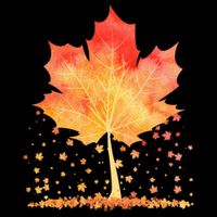 Cute Autumn Maple Leaf Tree Button