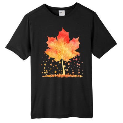 Cute Autumn Maple Leaf Tree Tall Fusion ChromaSoft Performance T-Shirt