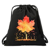 Cute Autumn Maple Leaf Tree Drawstring Bag