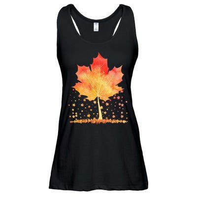 Cute Autumn Maple Leaf Tree Ladies Essential Flowy Tank