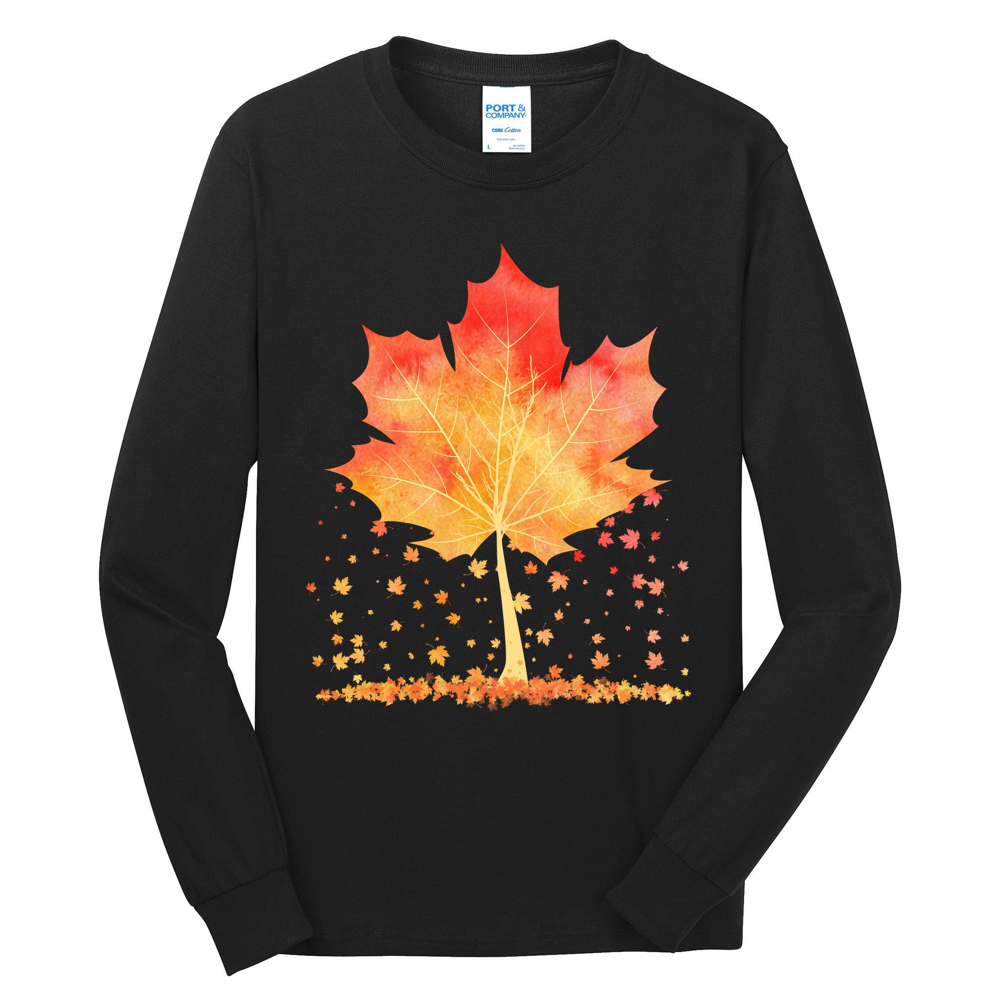 Cute Autumn Maple Leaf Tree Tall Long Sleeve T-Shirt
