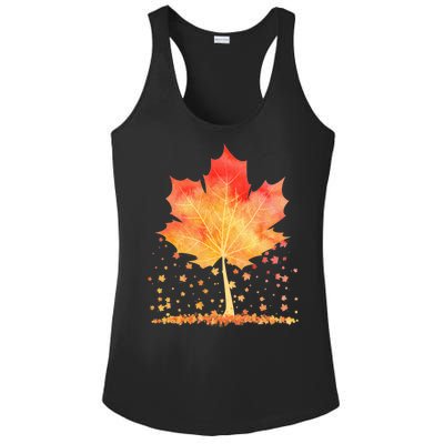 Cute Autumn Maple Leaf Tree Ladies PosiCharge Competitor Racerback Tank