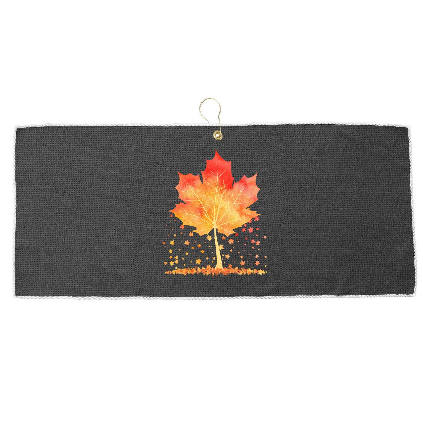 Cute Autumn Maple Leaf Tree Large Microfiber Waffle Golf Towel