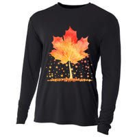 Cute Autumn Maple Leaf Tree Cooling Performance Long Sleeve Crew