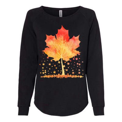 Cute Autumn Maple Leaf Tree Womens California Wash Sweatshirt