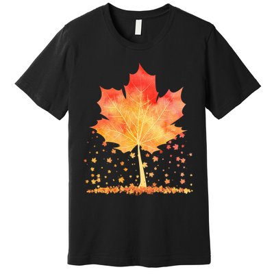 Cute Autumn Maple Leaf Tree Premium T-Shirt