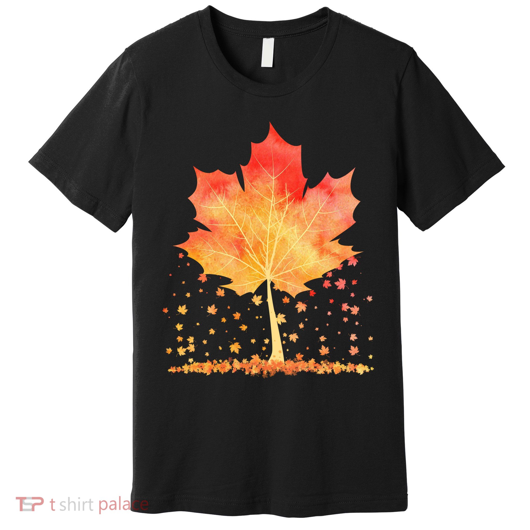 Cute Autumn Maple Leaf Tree Premium T-Shirt
