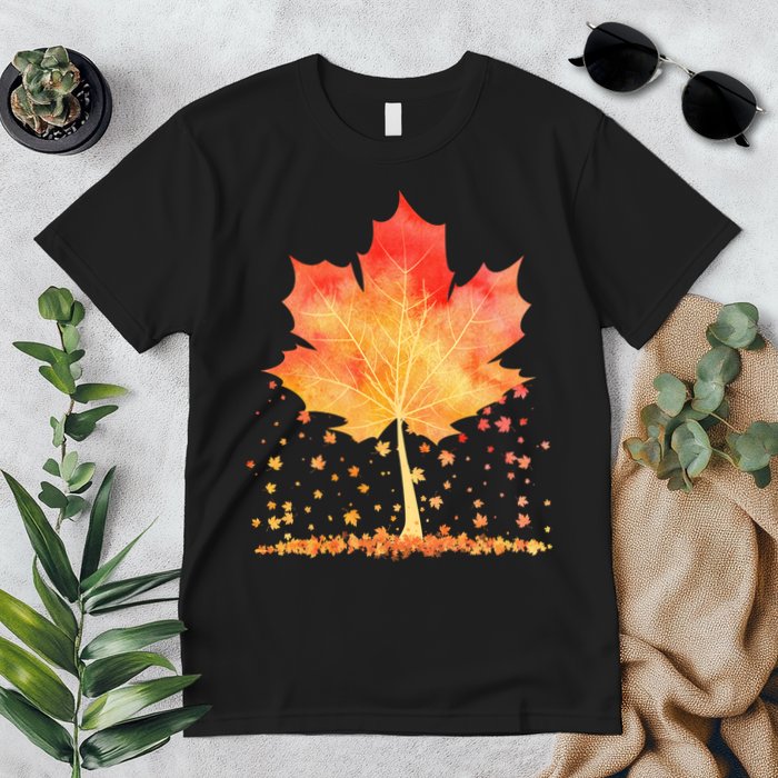 Cute Autumn Maple Leaf Tree Premium T-Shirt