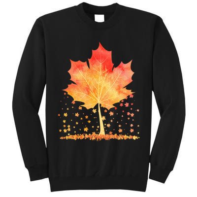 Cute Autumn Maple Leaf Tree Tall Sweatshirt