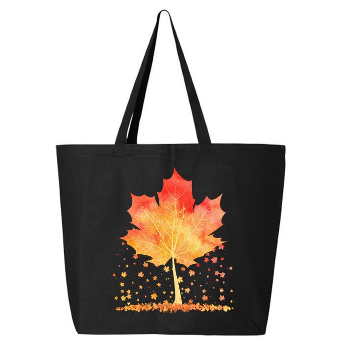 Cute Autumn Maple Leaf Tree 25L Jumbo Tote