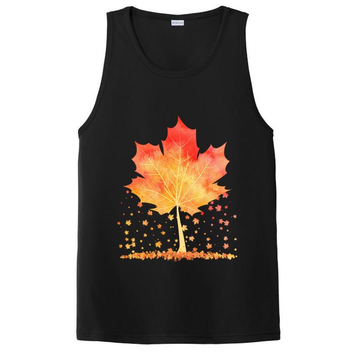 Cute Autumn Maple Leaf Tree PosiCharge Competitor Tank