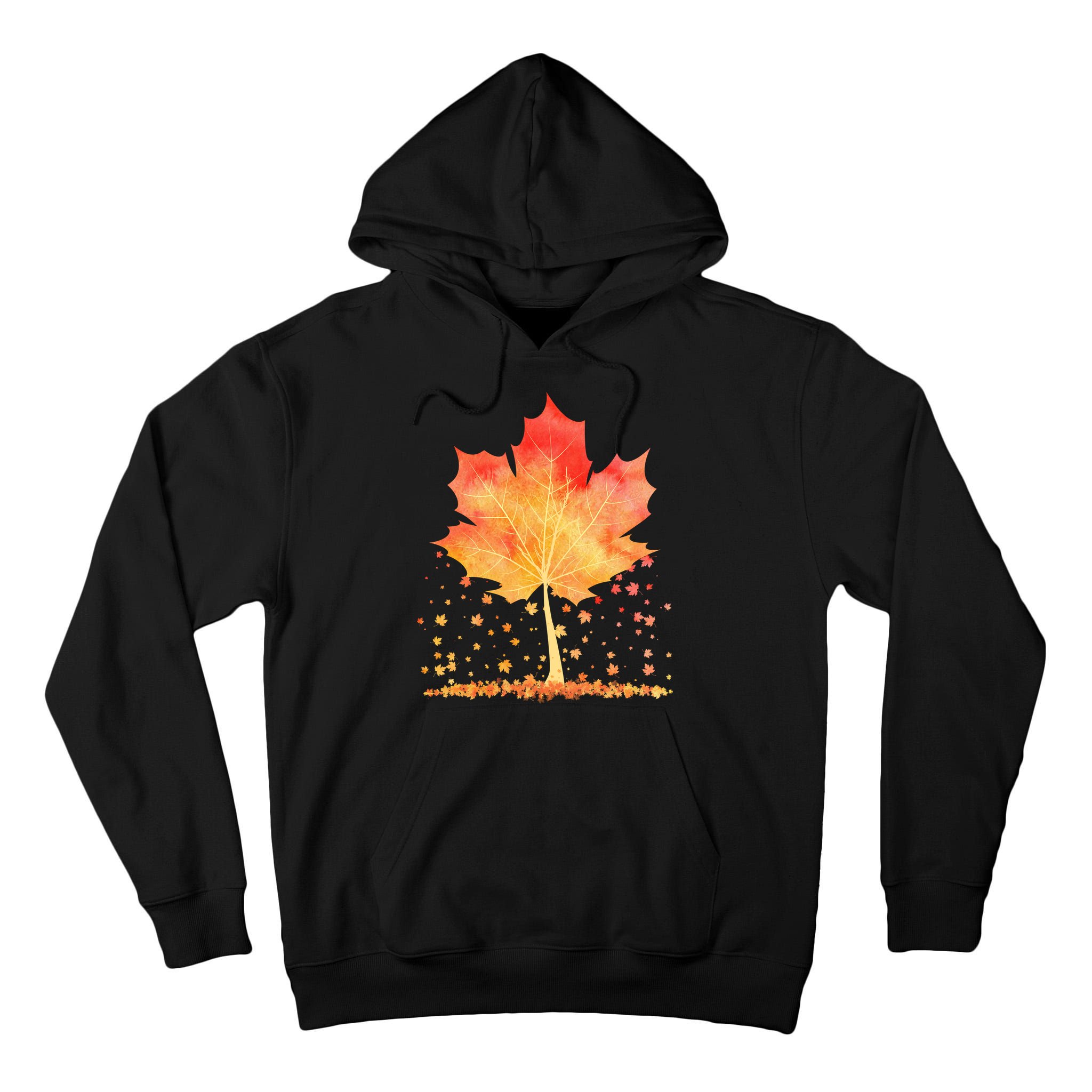 Cute Autumn Maple Leaf Tree Tall Hoodie