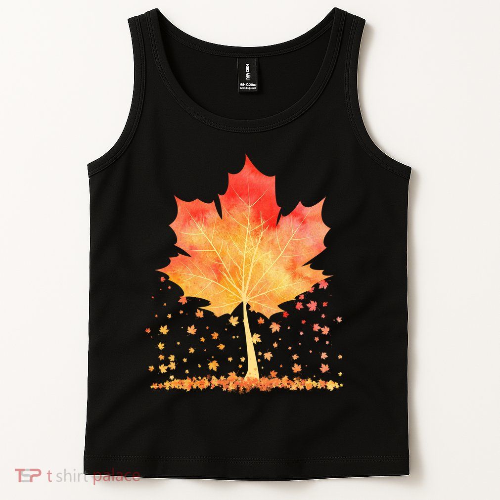 Cute Autumn Maple Leaf Tree Tank Top