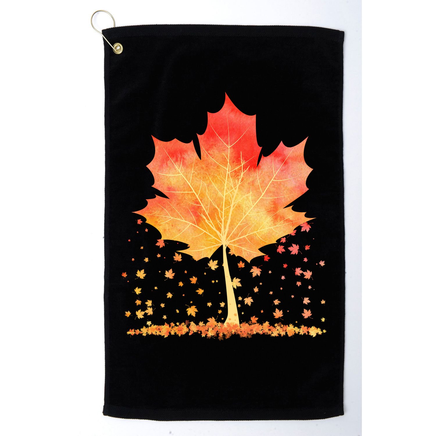Cute Autumn Maple Leaf Tree Golf Towel
