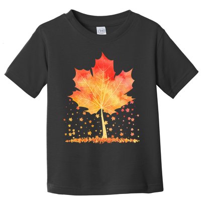 Cute Autumn Maple Leaf Tree Toddler T-Shirt
