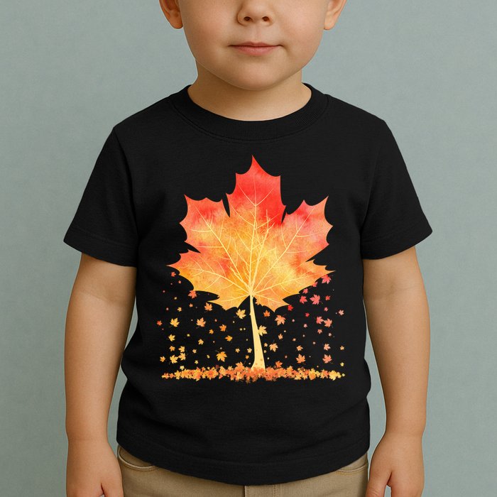 Cute Autumn Maple Leaf Tree Toddler T-Shirt
