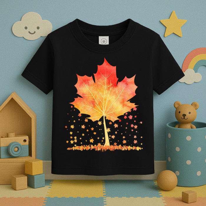 Cute Autumn Maple Leaf Tree Toddler T-Shirt