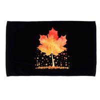 Cute Autumn Maple Leaf Tree Microfiber Hand Towel