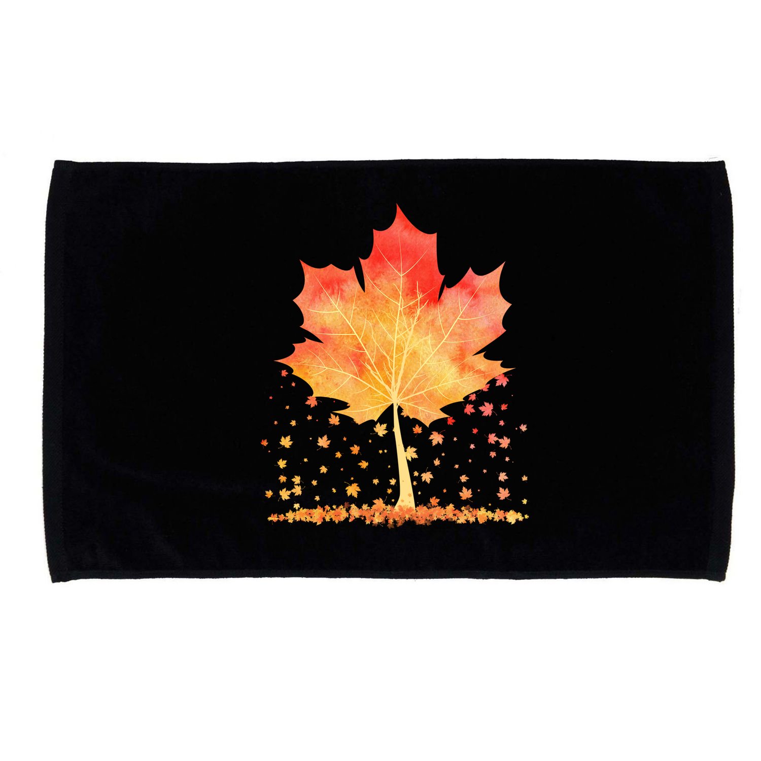 Cute Autumn Maple Leaf Tree Microfiber Hand Towel