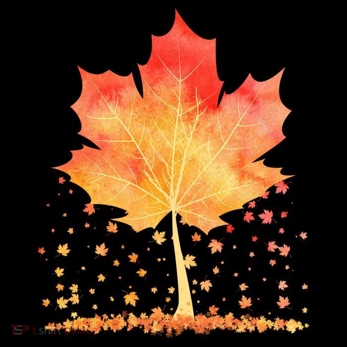 Cute Autumn Maple Leaf Tree Cropped Pullover Crew