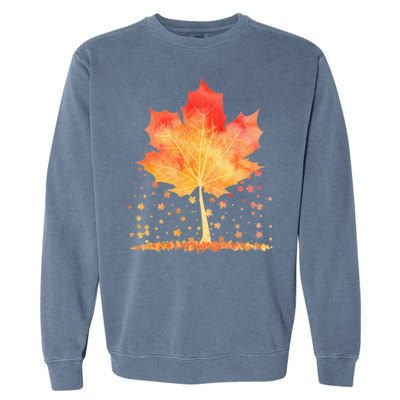 Cute Autumn Maple Leaf Tree Garment-Dyed Sweatshirt