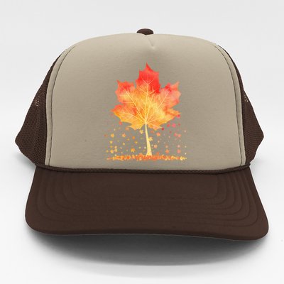 Cute Autumn Maple Leaf Tree Trucker Hat