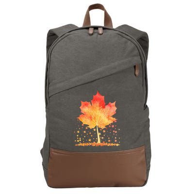Cute Autumn Maple Leaf Tree Cotton Canvas Backpack