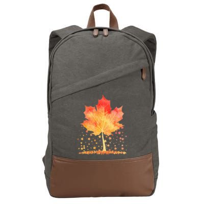 Cute Autumn Maple Leaf Tree Cotton Canvas Backpack