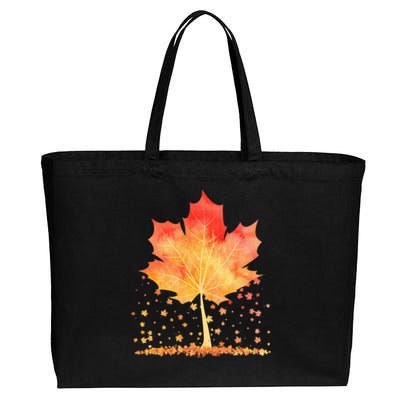 Cute Autumn Maple Leaf Tree Cotton Canvas Jumbo Tote