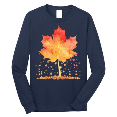 Cute Autumn Maple Leaf Tree Long Sleeve Shirt