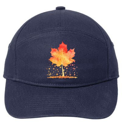 Cute Autumn Maple Leaf Tree 7-Panel Snapback Hat